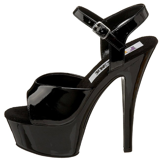 pleaser JULIET-209 zwarte plateau high heels maat 38 - 39